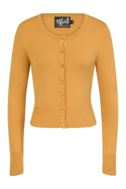 HELL BUNNY PALOMA CARDIGAN MUSTARD