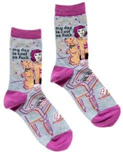 Blue Q Back In Stock MY DOG IS COOL AS F*CK CREW SOCKS