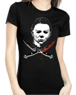 ROCK REBEL MICHAEL MYERS CROSSED KNIVES TEE