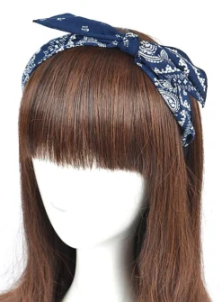 None BILLIE KNOT BANDANA HEADBAND NAVY