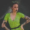 SOURPUSS NEON YELLOW LEOPARD SUZIE TOP