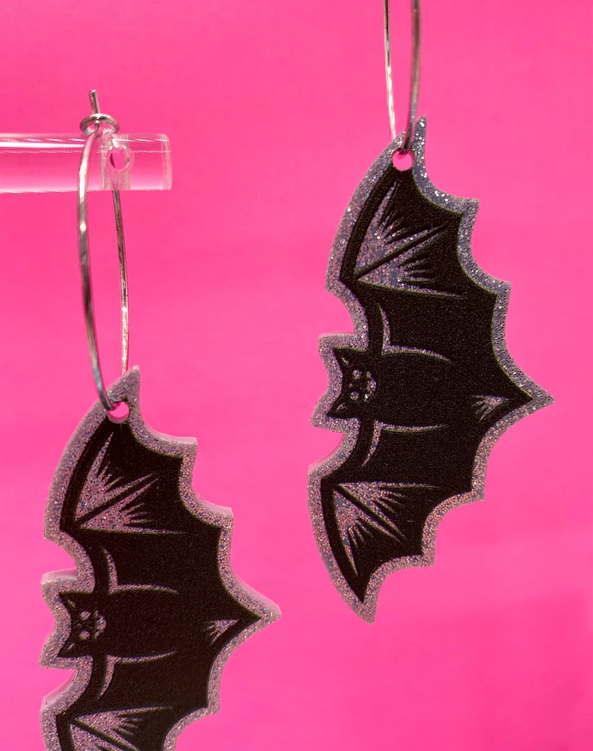SOURPUSS NOKTURNAL BAT ACRYLIC HOOPS SILVER 4 SOURPUSS NOKTURNAL BAT ACRYLIC HOOPS SILVER