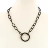 None O-RING PENDANT NECKLACE BLACK Back In Stock