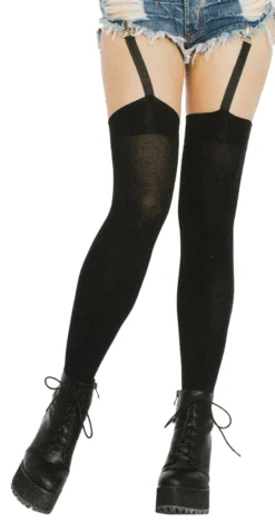 None OPAQUE THIGH HIGHS WITH ATTACHED CLIP GARTER Accessories