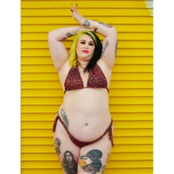 What's New SOURPUSS ORANGE LEOPARD SCRUNCH BIKINI