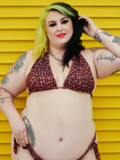 What's New SOURPUSS ORANGE LEOPARD SCRUNCH BIKINI