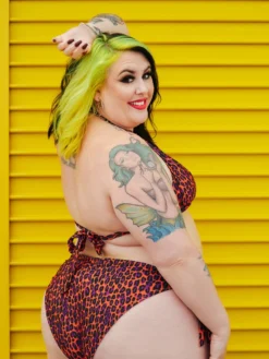 What's New SOURPUSS ORANGE LEOPARD SCRUNCH BIKINI