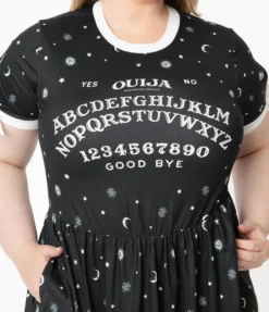 UNIQUE VINTAGE X OUIJA BOARD TESSA FIT & FLARE DRESS