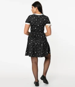 UNIQUE VINTAGE X OUIJA BOARD TESSA FIT & FLARE DRESS 11 UNIQUE VINTAGE X OUIJA BOARD TESSA FIT & FLARE DRESS