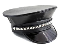 Funk Plus Back In Stock STUDDED BLACK PATENT CAPTAIN HAT
