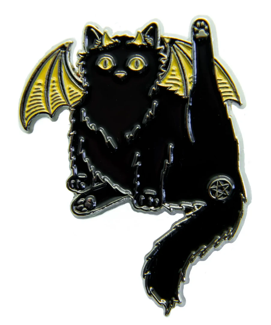 ECTOGASM BLACK CAT PENTACLE BUTT ENAMEL PIN Back In Stock 3 ECTOGASM BLACK CAT PENTACLE BUTT ENAMEL PIN Back In Stock