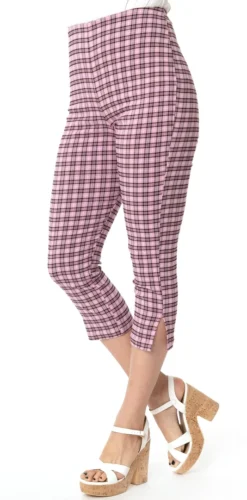 Shop Sour+Plus UNIQUE VINTAGE PINK & BLACK PLAID RACHELLE CAPRIS