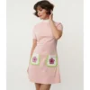 What's New SMAK PARLOUR MOCK NECK TURTLENECK WAVE MAKER DRESS PINK