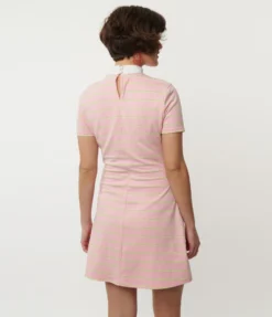 What's New SMAK PARLOUR MOCK NECK TURTLENECK WAVE MAKER DRESS PINK