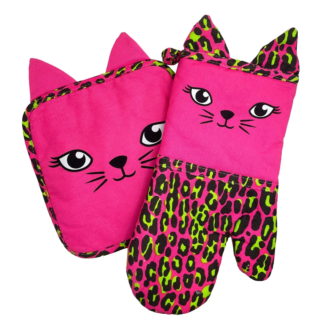 Shop Sourpuss SOURPUSS PINK LEOPARD KITCHEN SET 3 Shop Sourpuss SOURPUSS PINK LEOPARD KITCHEN SET