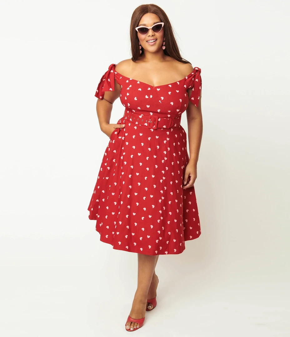 Shop Sour+Plus UNIQUE VINTAGE RED & PINK HEARTS PRAIRIE SWING DRESS 5 Shop Sour+Plus UNIQUE VINTAGE RED & PINK HEARTS PRAIRIE SWING DRESS