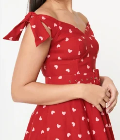 Shop Sour+Plus UNIQUE VINTAGE RED & PINK HEARTS PRAIRIE SWING DRESS 12 Shop Sour+Plus UNIQUE VINTAGE RED & PINK HEARTS PRAIRIE SWING DRESS