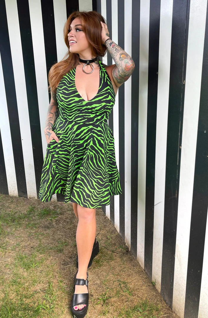 SOURPUSS PSYCHO ZEBRA HALTER DRESS 4 SOURPUSS PSYCHO ZEBRA HALTER DRESS
