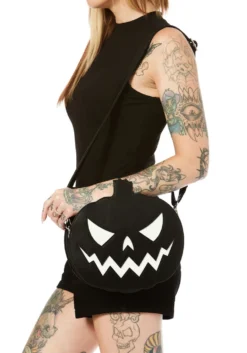 SOURPUSS SPARKLE PUMPKIN PURSE BLACK/WHITE Shop Sourpuss