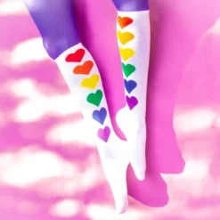 Gumball Poodle Accessories RAINBOW HEARTS KNEE HIGH SOCKS
