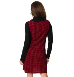 Apparel SMAK PARLOUR RED & BLACK HOUNDSTOOTH ART DEPARTMENT SHIFT DRESS