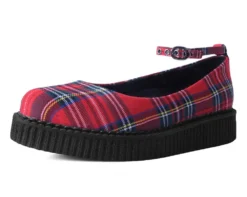 Footwear T.U.K. RED PLAID POINTED BALLET CREEPER