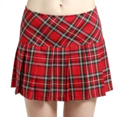 Tripp NYC TRIPP RED PLAID PLEATED SKIRT Apparel