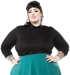 Shop Sour+Plus RETROLICIOUS BLACK MOCK NECK TOP