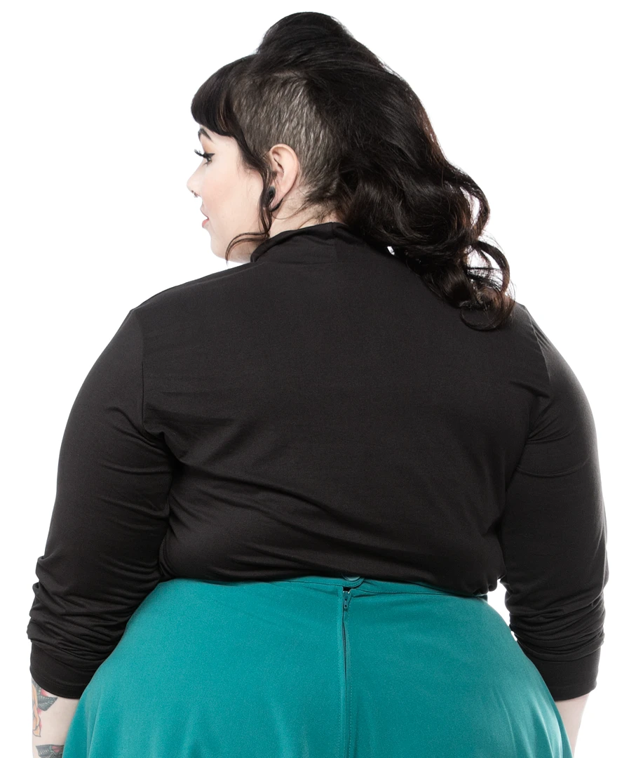 Shop Sour+Plus RETROLICIOUS BLACK MOCK NECK TOP 4 Shop Sour+Plus RETROLICIOUS BLACK MOCK NECK TOP