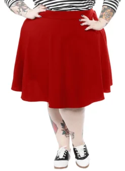 RETROLICIOUS SKATER SKIRT RED