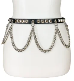 Funk Plus ROCK ME PYRAMID STUD AND CHAINS BELT