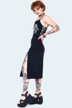 Apparel JAWBREAKER ROSE VINE THIGH-SLIT DRESS