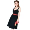 VOODOO VIXEN ROSIE HEART BUTTON SWING DRESS