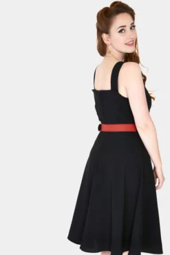 VOODOO VIXEN ROSIE HEART BUTTON SWING DRESS