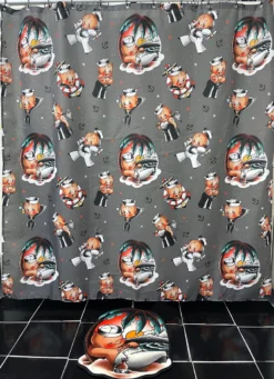 SOURPUSS SAILOR BABY SHOWER CURTAIN