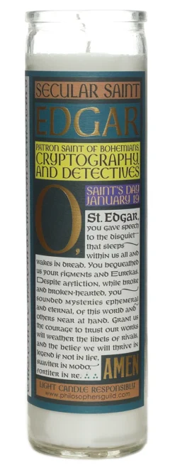 None SAINT EDGAR ALLAN POE PRAYER CANDLE Back In Stock