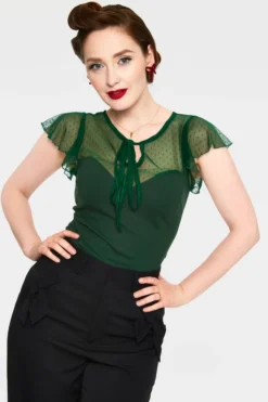 VOODOO VIXEN SAMANTHA MESH TOP GREEN
