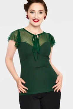 VOODOO VIXEN SAMANTHA MESH TOP GREEN