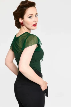 VOODOO VIXEN SAMANTHA MESH TOP GREEN