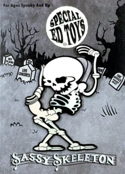 None SASSY SKELETON ENAMEL PIN