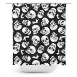 SOURPUSS ANATOMICAL SKULLS SHOWER CURTAIN