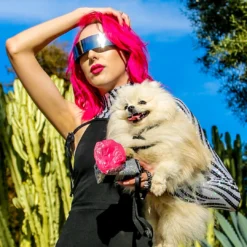 None Lifestyle POOPYCUTE DOG BAG SILVER GLITTER