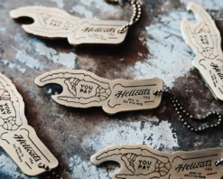 HELLCATS USA SKELETON HAND SPIN KEYCHAIN