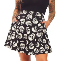 SOURPUSS SKULL DUGGERY SKATER SKIRT