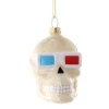 None Homewares SKULL WITH 3D GLASSES GLASS ORNAMENT