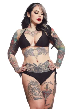 Ghouls Just Wanna Have Sun SOURPUSS SOLID BLACK STRING BIKINI