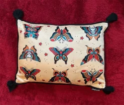 Shop Sourpuss SOURPUSS TATTOO BUTTERFLIES PILLOW