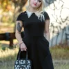 Shop Sour+Plus SOURPUSS STUD COLLAR DRESS BLK