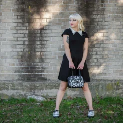 Shop Sour+Plus SOURPUSS STUD COLLAR DRESS BLK