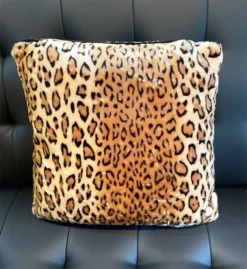 SOURPUSS VELVET LEOPARD SQUARE PILLOW